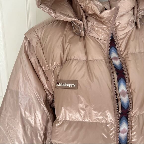 Madhappy x Columbia Nylon Puffer Women in Mauve Large NEW - Picture 6 of 13